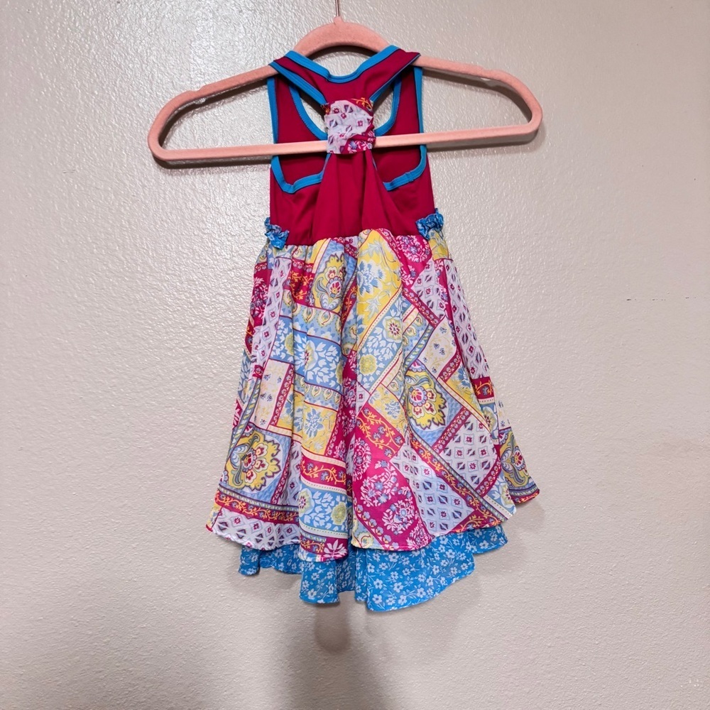 VINTAGE Jona Michelle Colorful Patchwork Kids Top - Picture 5 of 6